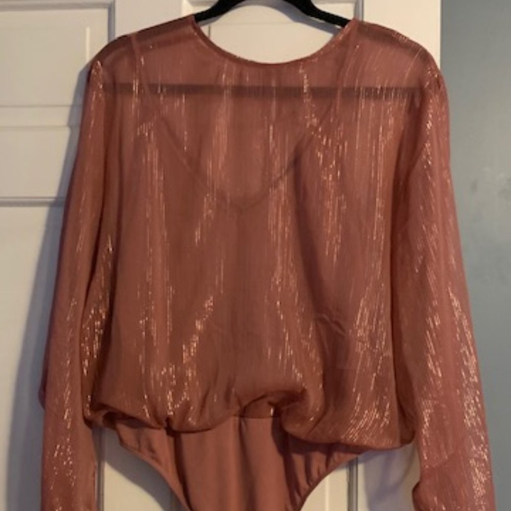 Express blousy bodysuit with attached tank